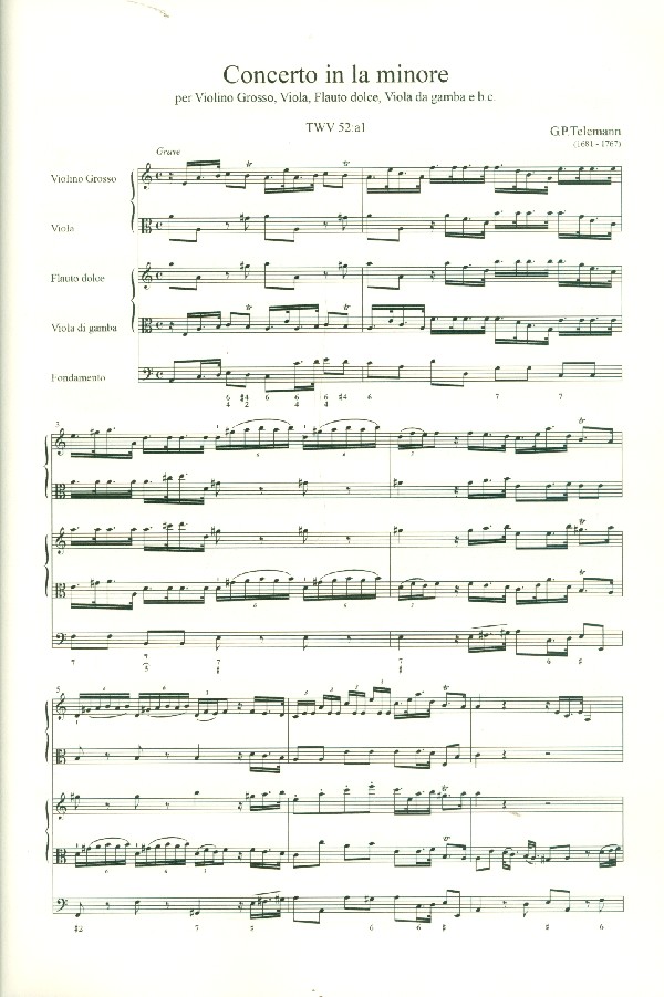 Concerto in la minore TWV52:A1