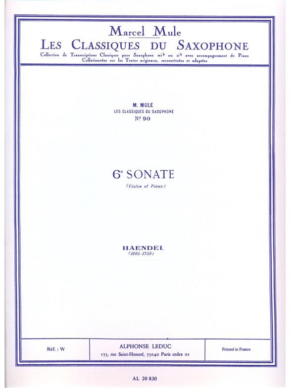 Sonate no.6 pour violon et piano