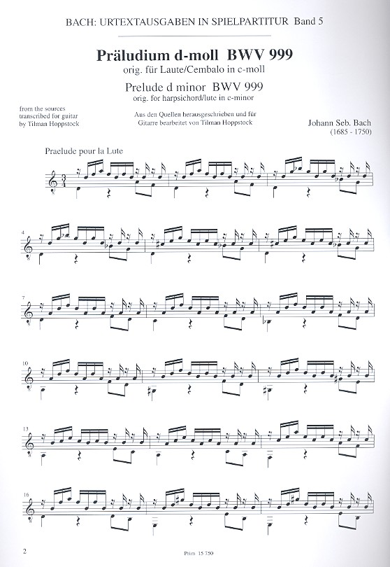 Präludium d-Moll BWV999  und  Fuge a-Moll BWV1000