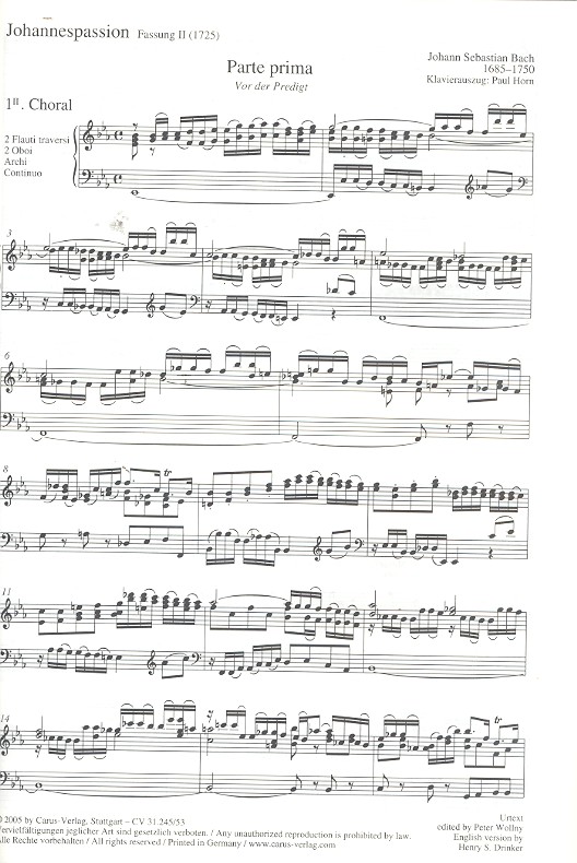 Johannespassion BWV245 (in der Fassung 2 von 1725)
