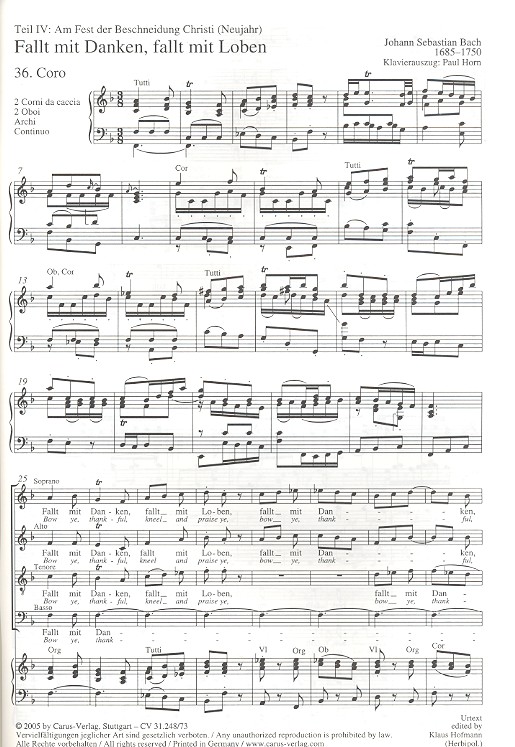 Weihnachtsoratorium BWV248 Kantaten 4-6