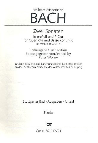 2 Sonaten für Flöte und Bc