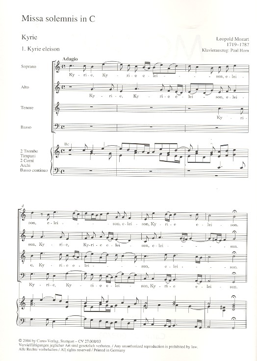 Missa solemnis C-Dur für Soli (SATB),