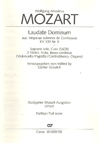 Laudate Dominum aus 'Vesperae solennes de confessore' KV339 Nr.5