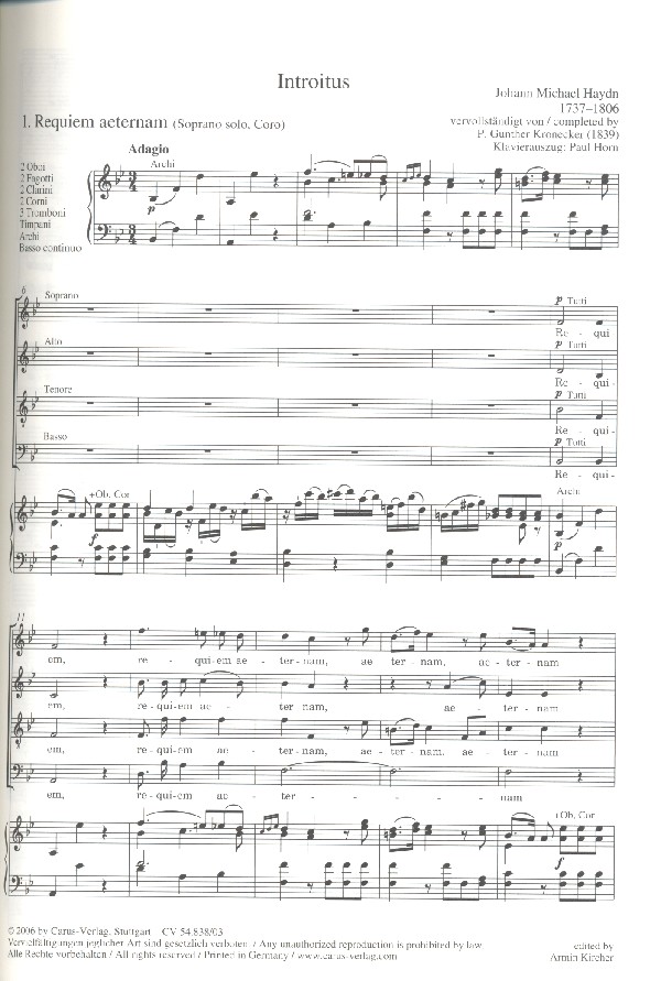 Requiem B-dur MH838 