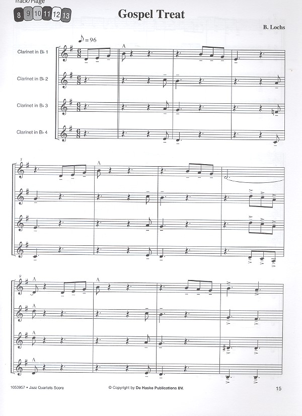 Jazz quartets (+CD): for 4 clarinets