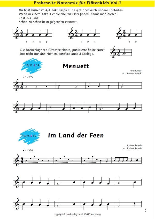 Notenmix für Flötenkids (+mp3)