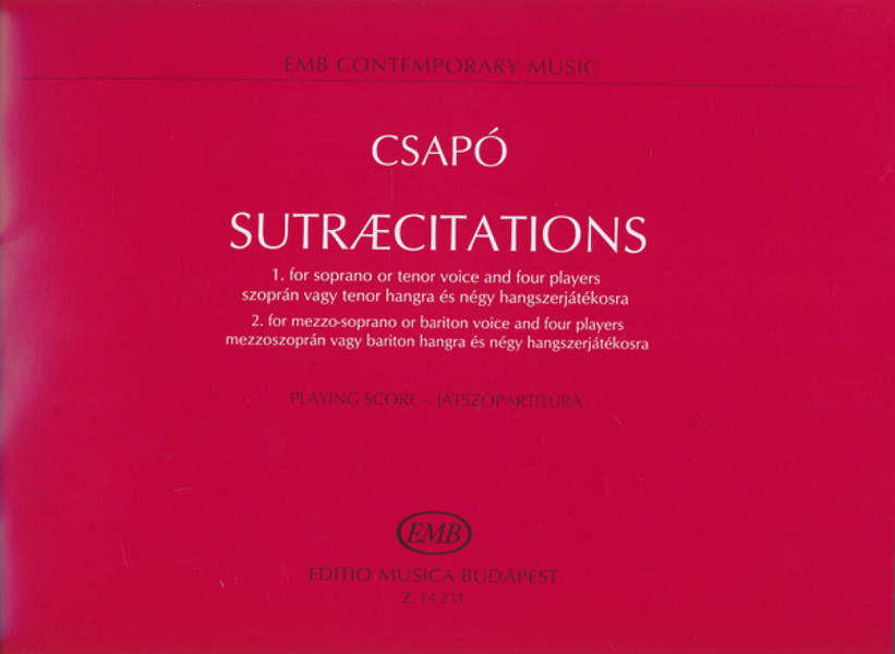 Sutraecitations for soprano (tenor),