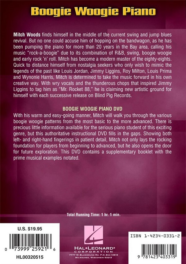 Boogie Woogie Piano DVD-Video