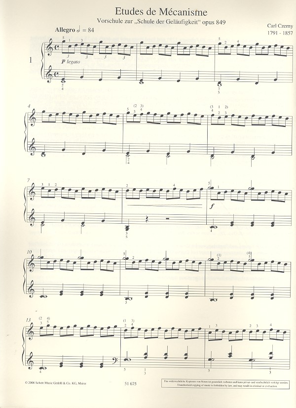 Vorschule der Geläufigkeit op. 849