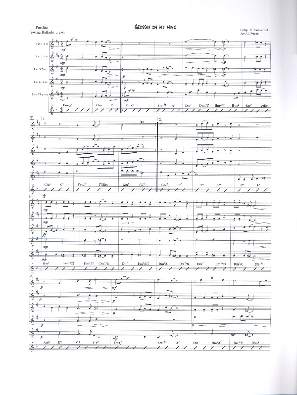 Georgia on my Mind für 4 Saxophone
