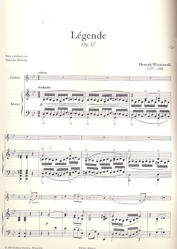 Légende op.17 für Violine