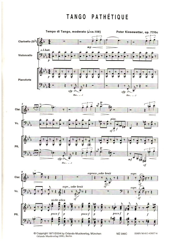 Tango Pathetique nach Tschaikowsky op.77c