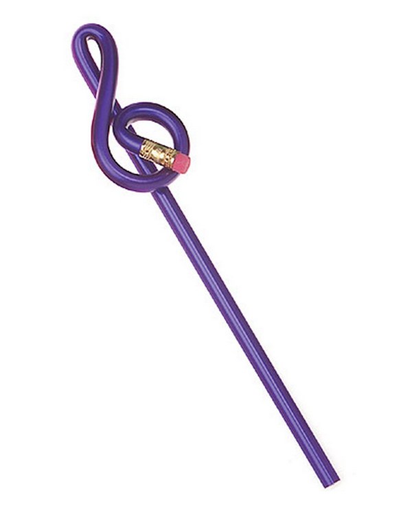 Pencil treble clef purple