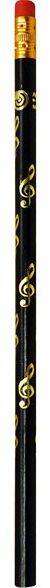 Pencil treble clef black/gold s 