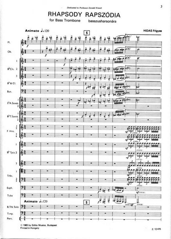 Rhapsody for bass trombone