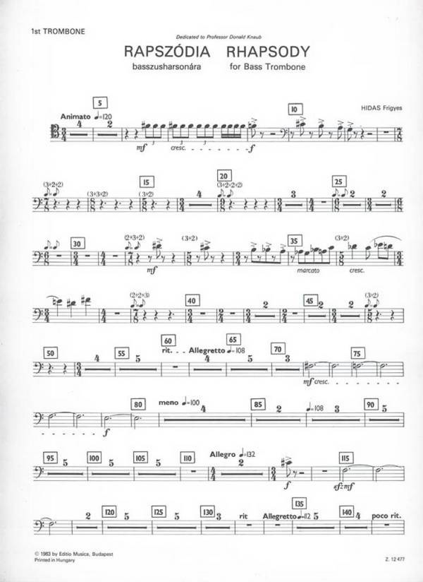 Rhapsody for bassd trombone