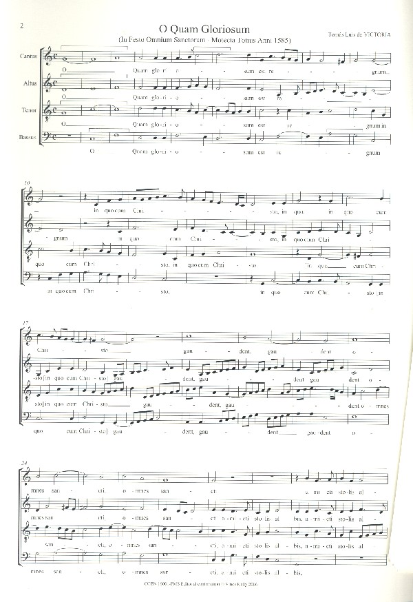 O Quam Gloriosum Motette