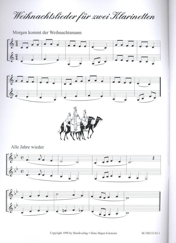 Weihnachtslieder für 2 Klarinetten