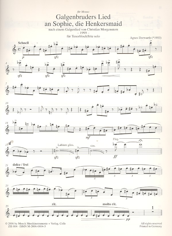 Galgenbruders Lied an Sophie, die Henkersmaid