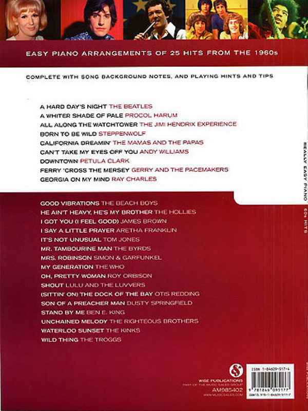 60s Hits: really easy piano