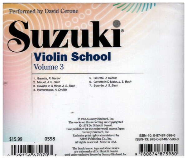 Suzuki Violin School vol.3 CD