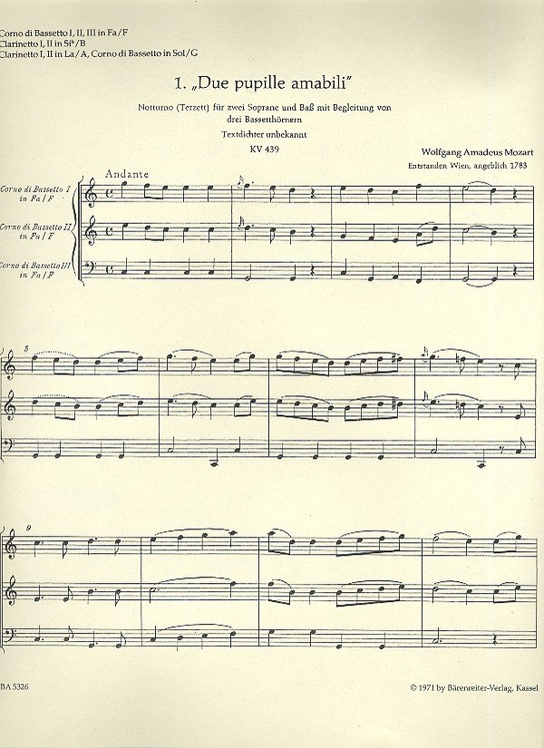 6 Notturni für 2 Soprane, Bass und