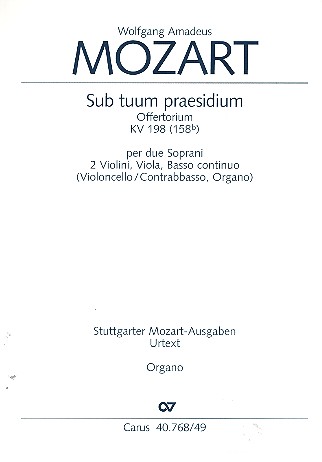 Sub tuum praesidium KV198 für