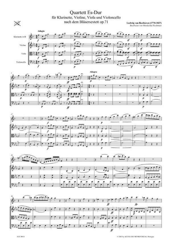Quartett Es-Dur für Klarinette,