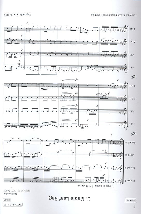 Rags to Riches 5 Stücke für 4  Klarinetten und