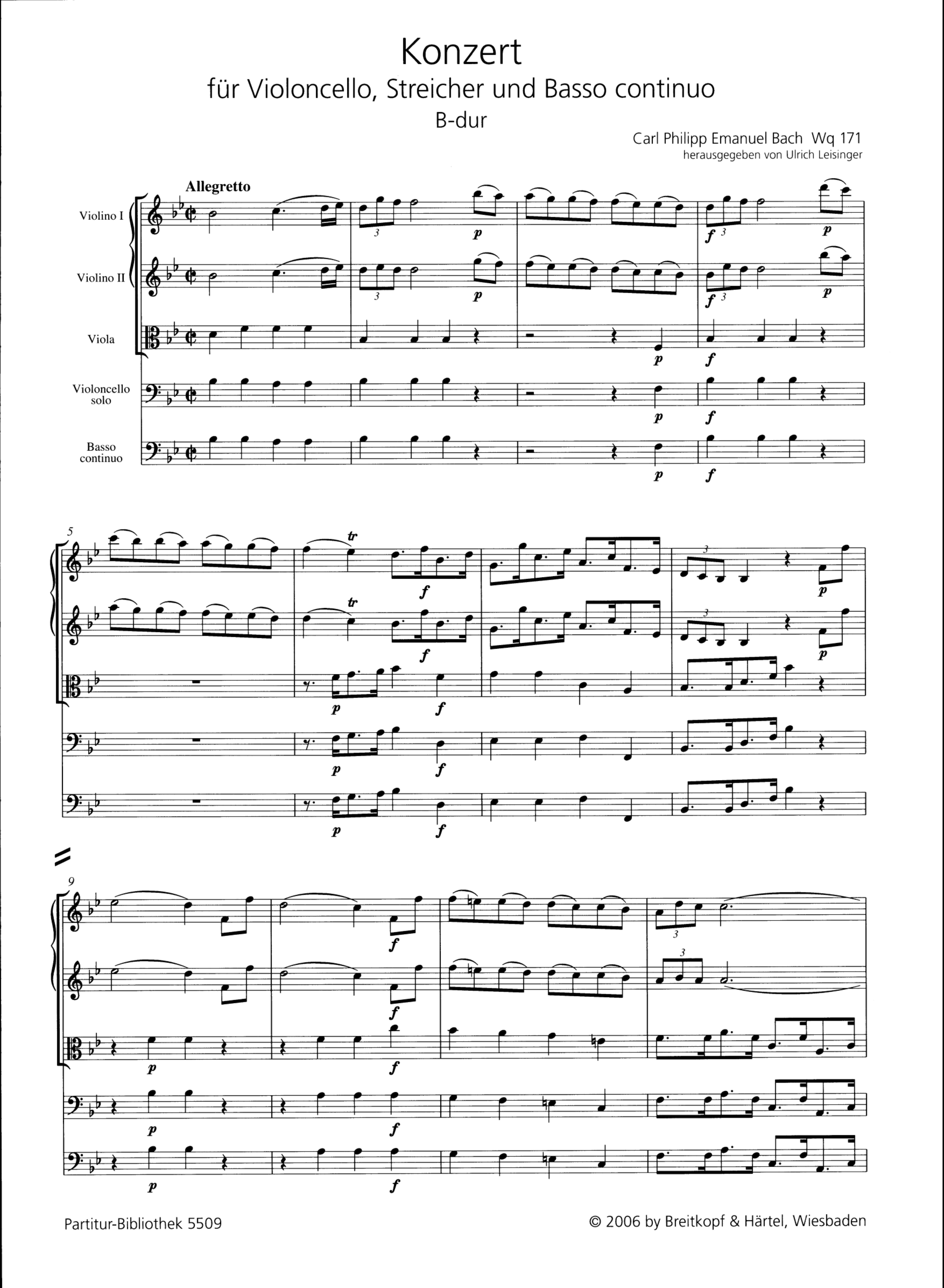 Konzert B-Dur Wq171