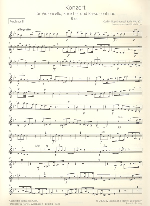 Konzert B-Dur Wq171