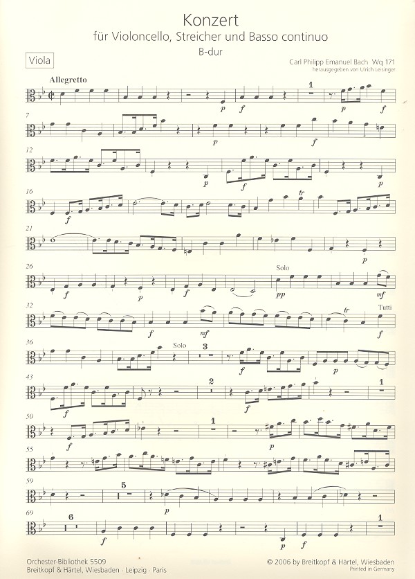 Konzert B-Dur Wq171