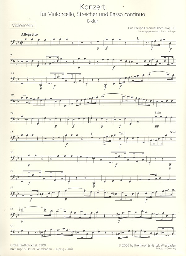 Konzert B-Dur Wq171