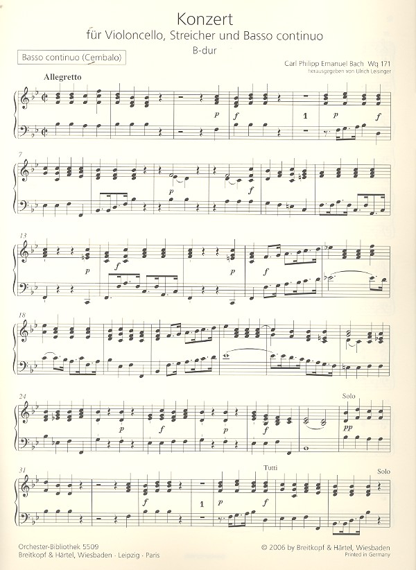 Konzert B-Dur Wq171