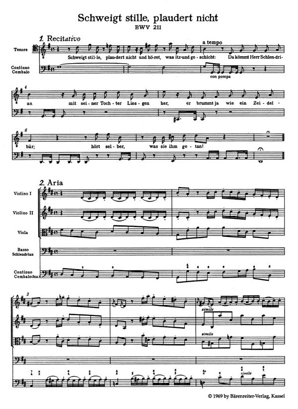 Schweiget stille plaudert nicht BWV211