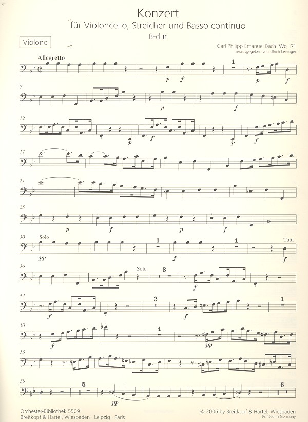 Konzert B-Dur Wq171