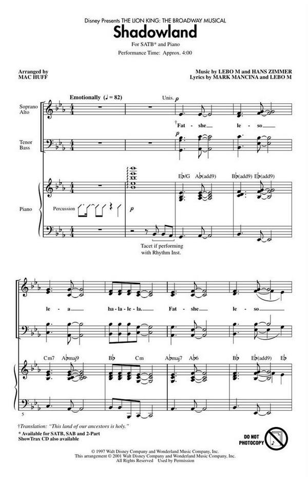 Shadowland for mixed chorus (SATB)