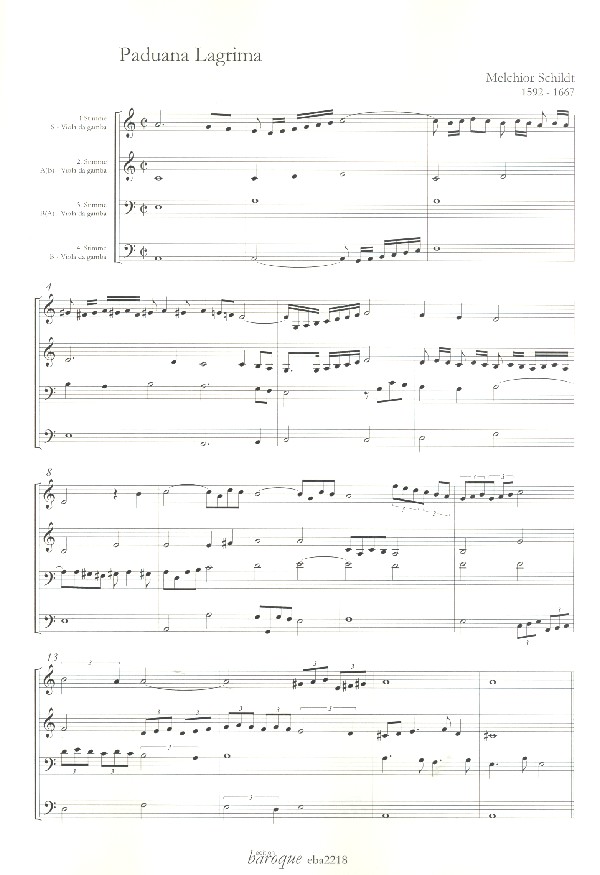 Paduana Lagrima für Gamben-Consort