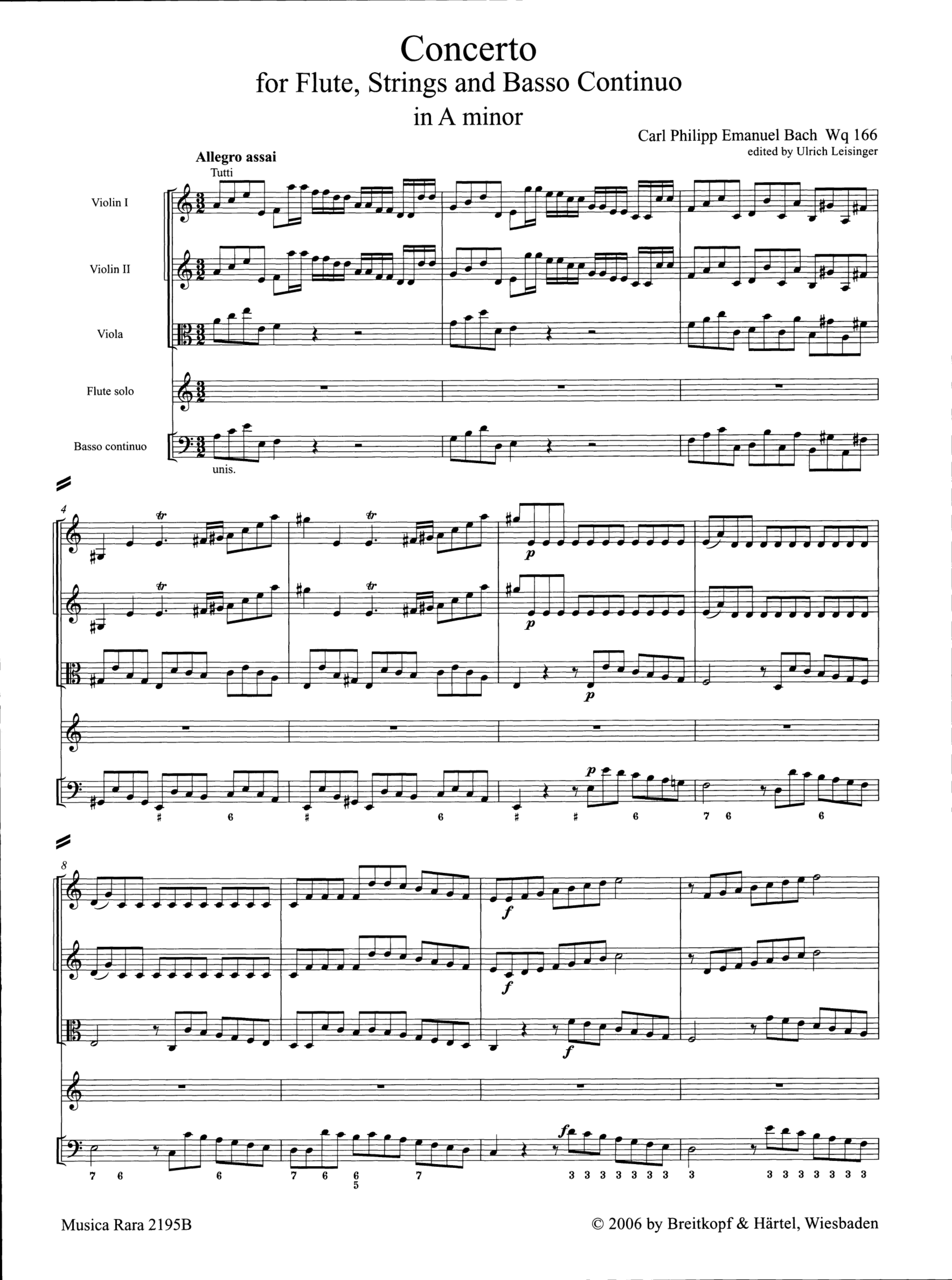 Konzert a-Moll WQ166