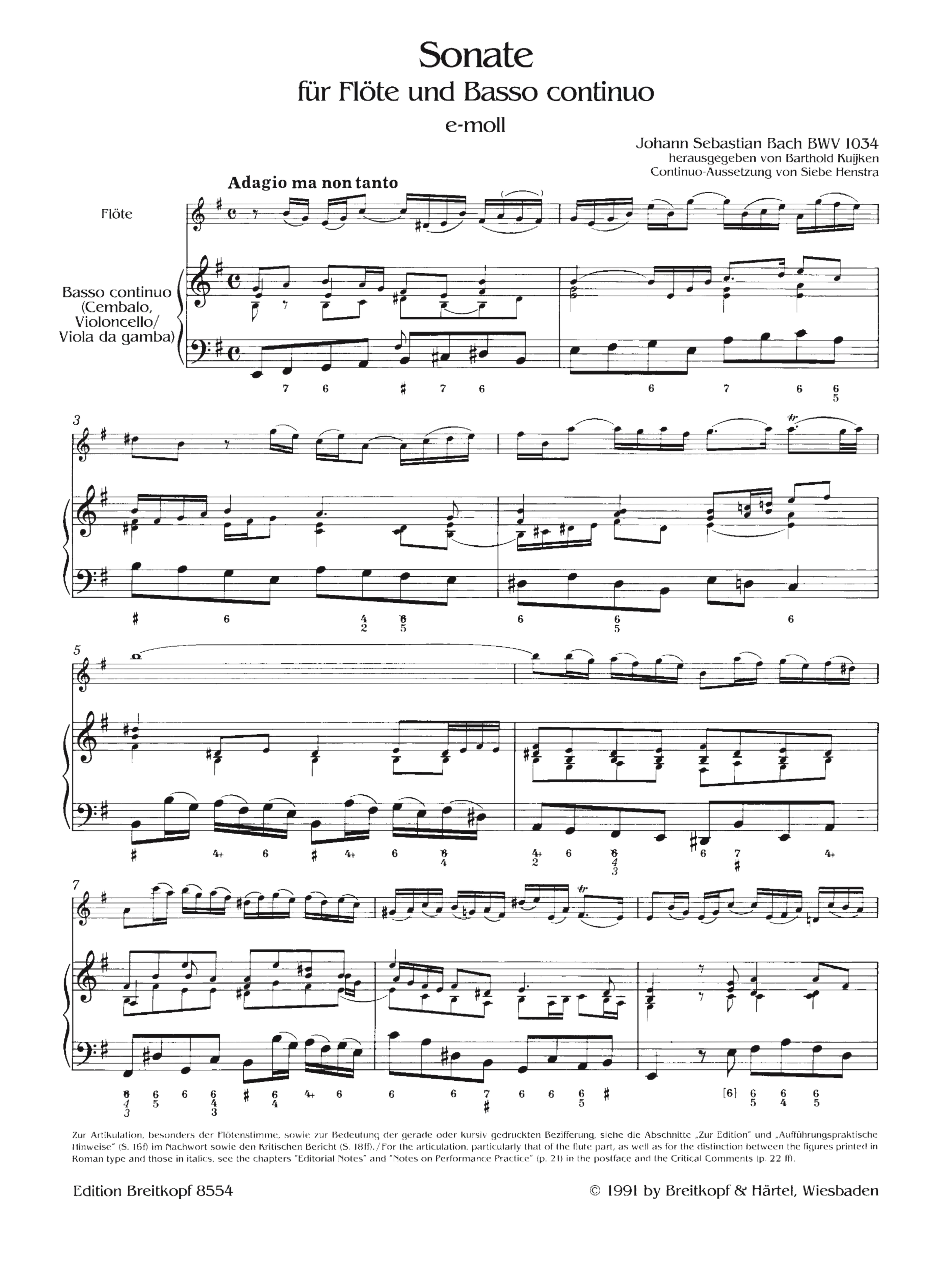 Sonate e-Moll BWV1034