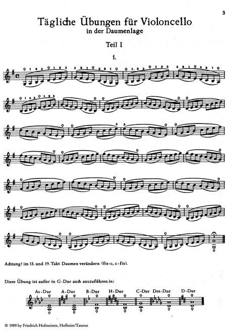 Tägliche Übungen für Violoncello