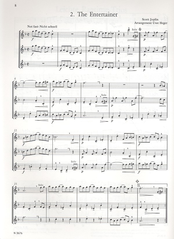 Sax-Collection - Leichte Ragtime-Trios