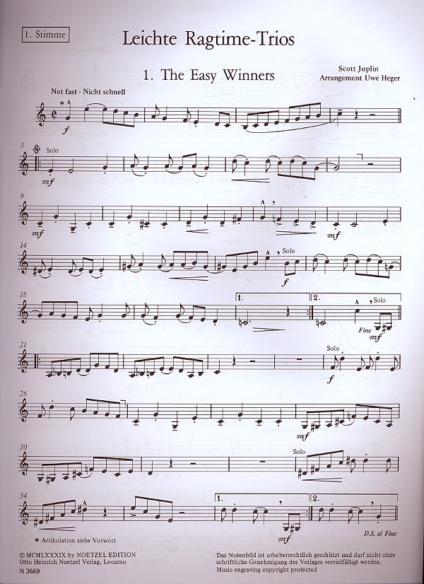 Leichte Ragtime-Trios 