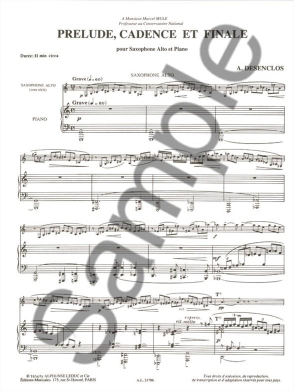 Prelude, candence et finale pour