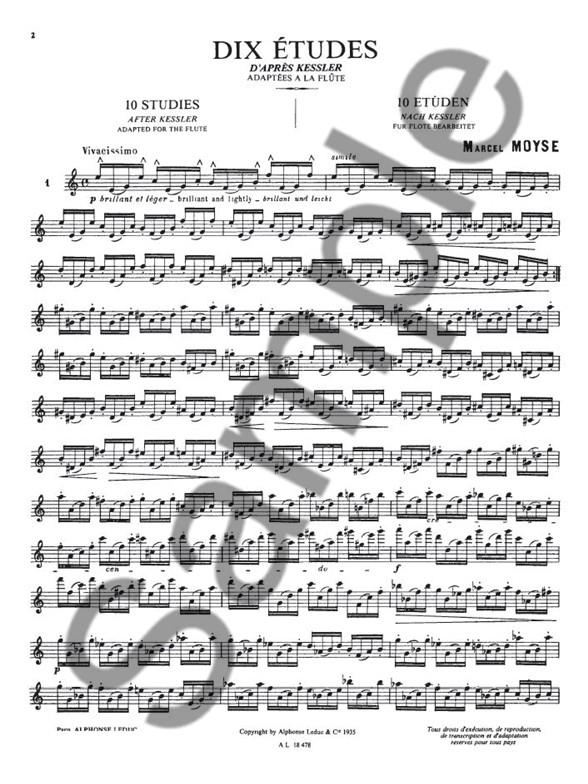 10 études d'après Kessler pour flûte