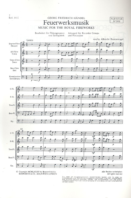 Feuerwerksmusik Ouverture und