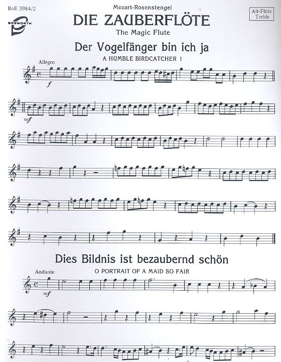 Die Zauberflöte für Blockflötengruppen