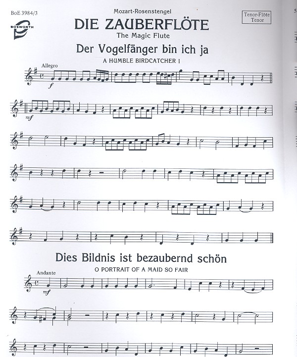 Die Zauberflöte für Blockflötengruppen