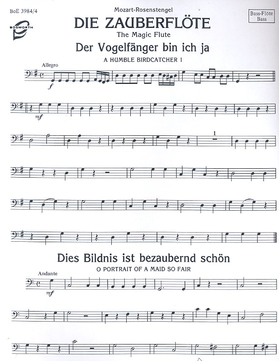 Die Zauberflöte für Blockflötengruppen